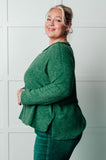 Simple Silhouette Brushed Hacci Sweater in Dark Green (ONLINE EXCLUSIVE)