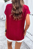 Swiss Dot Pocket Top in Wine(FINAL SALE ITEM)