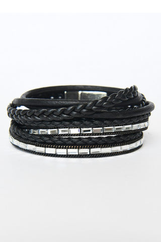 Braided Bracelet with Magnetic Clasp in Black (FINAL SALE ITEM)