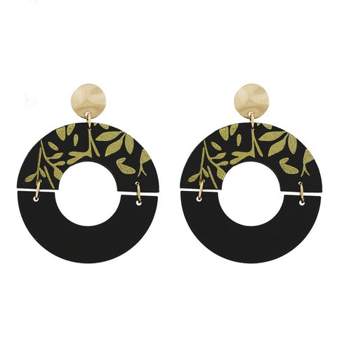 Boho Wooden Earrings in Black (FINAL SALE ITEM)