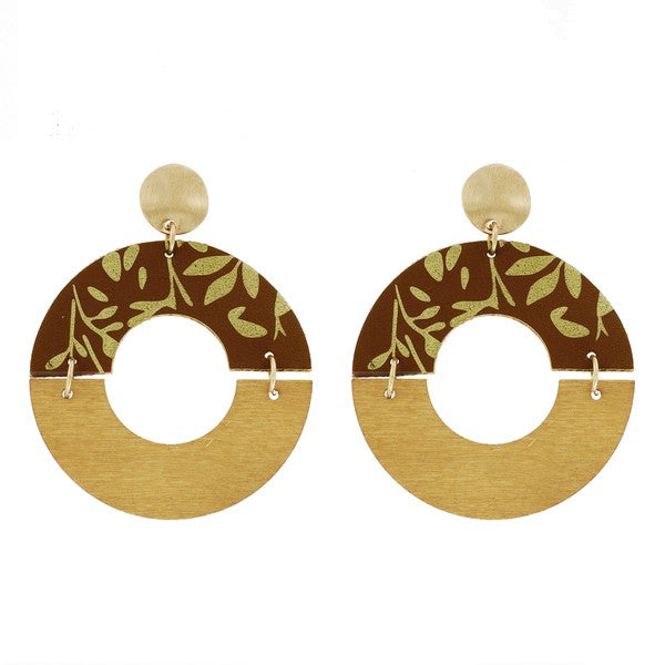 Boho Wooden Earrings in Brown (FINAL SALE ITEM)