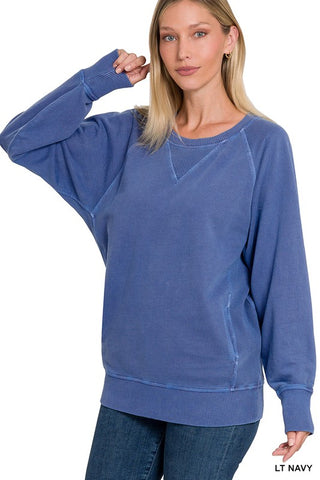 Perfect Pocket Pullover in Light Navy (FINAL SALE ITEM)