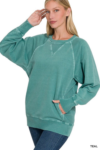 Perfect Pocket Pullover in Teal (FINAL SALE ITEM)