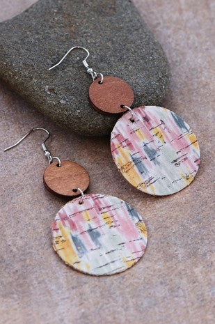 Watercolor Cork Earrings