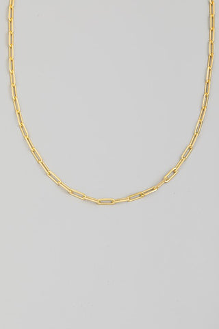 Oval Cable Chain Link Necklace in Gold