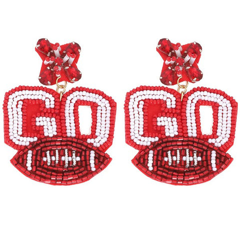 Go Beaded Football Earrings