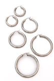 Day to Day Hoop Earrings Set in Silver (ONLINE EXCLUSIVE)