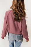 Worn Waffle Knit Henley Top