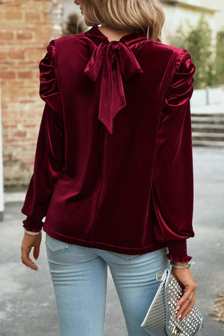 Velvet Bow Back Top