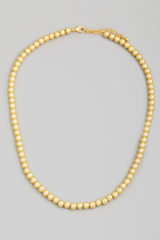 Gold Dipped Ball Beaded Necklace in Gold