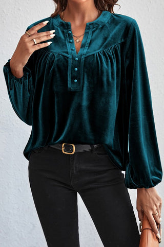 Beautiful Button Up Velvet Top