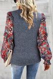 Floral Ruffled Sleeve Top