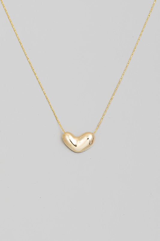 Bubble Heart Necklace in Gold