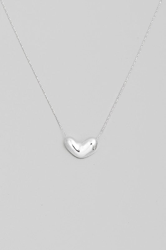 Bubble Heart Necklace in Silver