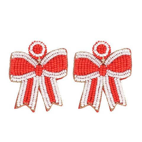 Beaded Bow Earrings