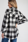 Flannel Button Down Shacket in Black (FINAL SALE ITEM)