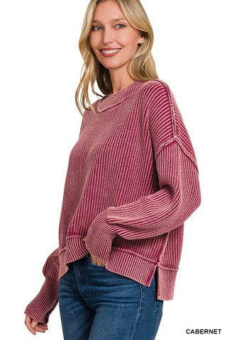 Lulu Cropped Sweater in Cabernet