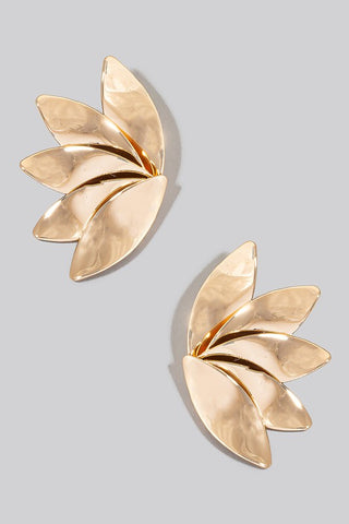 Layered Petal Earrings in Gold