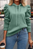 Puff Sleeve Hoodie in Cyan