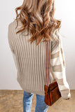 Knit Colorblock Crew Neck Sweater