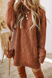 Cable Knit Dress in Rust