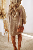 Cable Knit Dress in Tan