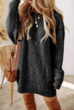 Cable Knit Dress in Black