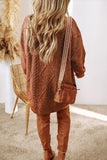 Cable Knit Dress in Rust