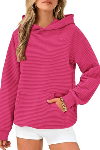 Pocket Hooded Sweatshirt in Rose