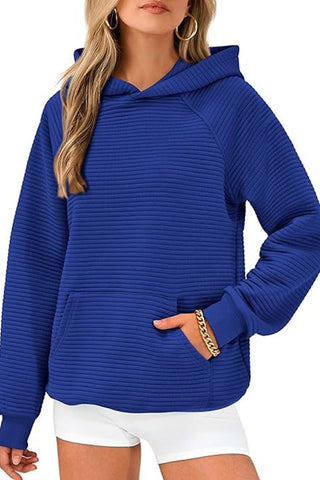 Pocket Hooded Sweatshirt in Blue