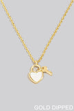 Mother of Pearl Heart Lock & Key Necklace