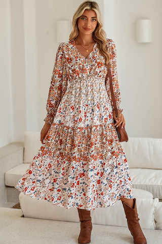 Floral Ruffled Midi Dress