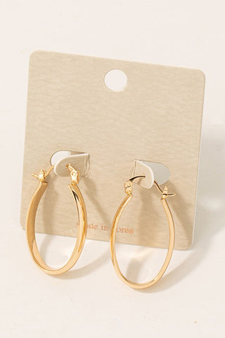 Oval Latch Earrings in Gold