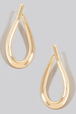 Cz Heart Hoop Earrings in Gold