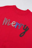 Tinsel Merry Letter Drop Shoulder Baggy Sweater