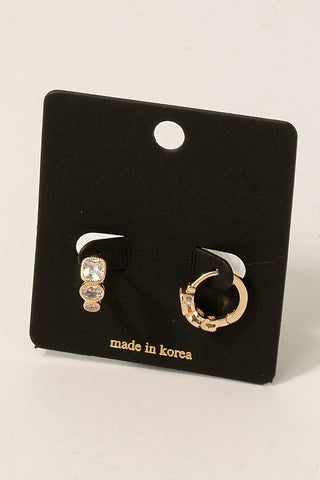 Triple Bling Hoop Earrings