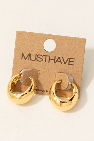 Fun Round hoop Earrings in Gold