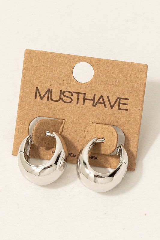 Fun Round Hoop Earrings in Silver