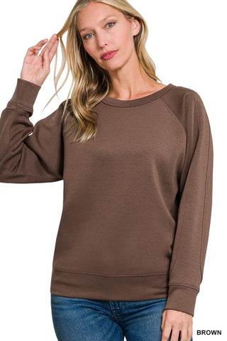 Scuba Round Neck Pullover in Brown (CYBER MONDAY SPECIAL)