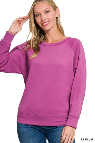 Scuba Round Neck Pullover in Plum (CYBER MONDAY SPECIAL)