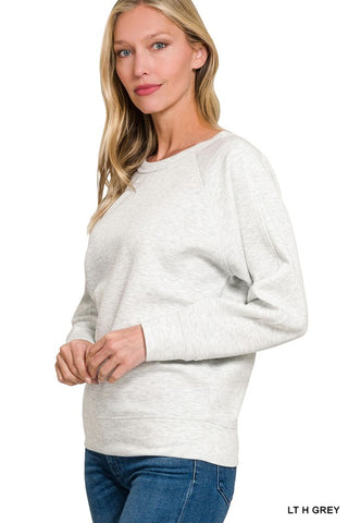 Scuba Round Neck Pullover in Heather Grey (CYBER MONDAY SPECIAL)