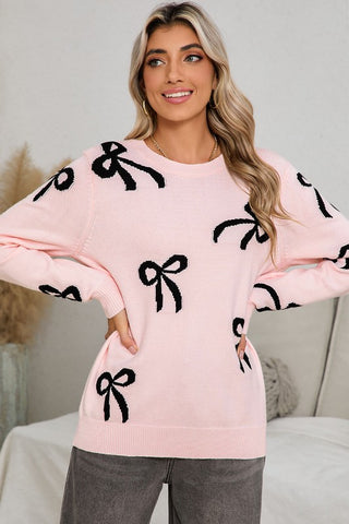 Beautiful Bow Sweater in Pink