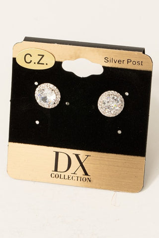 Stunning Cz Halo Studs in Silver