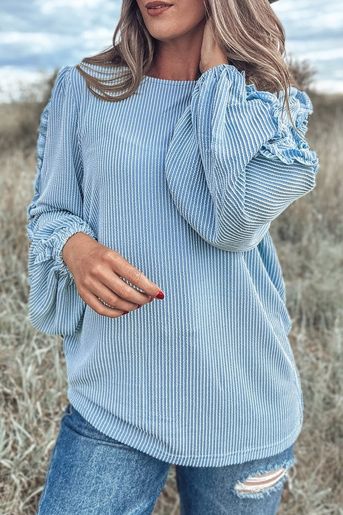 Beautiful Frilly Corded Top