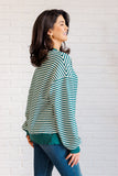 Too Good to be True Striped Drop Shoulder Top in Green (ONLINE EXCLUSIVE)