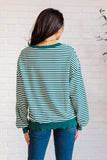 Too Good to be True Striped Drop Shoulder Top in Green (ONLINE EXCLUSIVE)