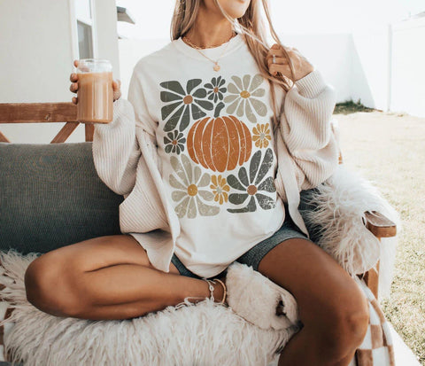 Pumpkin Floral Tee