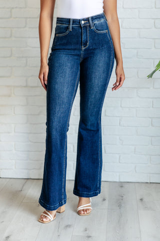 Mavis High Rise Side Seam Detail Flare Jeans (ONLINE EXCLUSIVE)