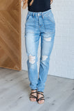 Aiden High Rise Patch Pocket Distressed Boyfriend Jeans (ONLINE EXCLUSIVE)