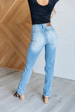 Aiden High Rise Patch Pocket Distressed Boyfriend Jeans (ONLINE EXCLUSIVE)